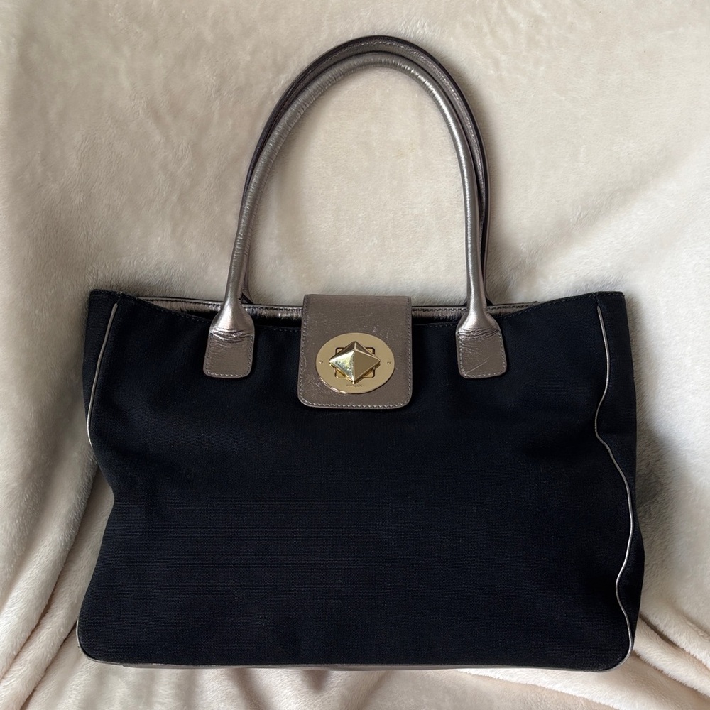 Kate Spade New York Black Anisha Chrystie Street Lined Double Handle Tote Bag